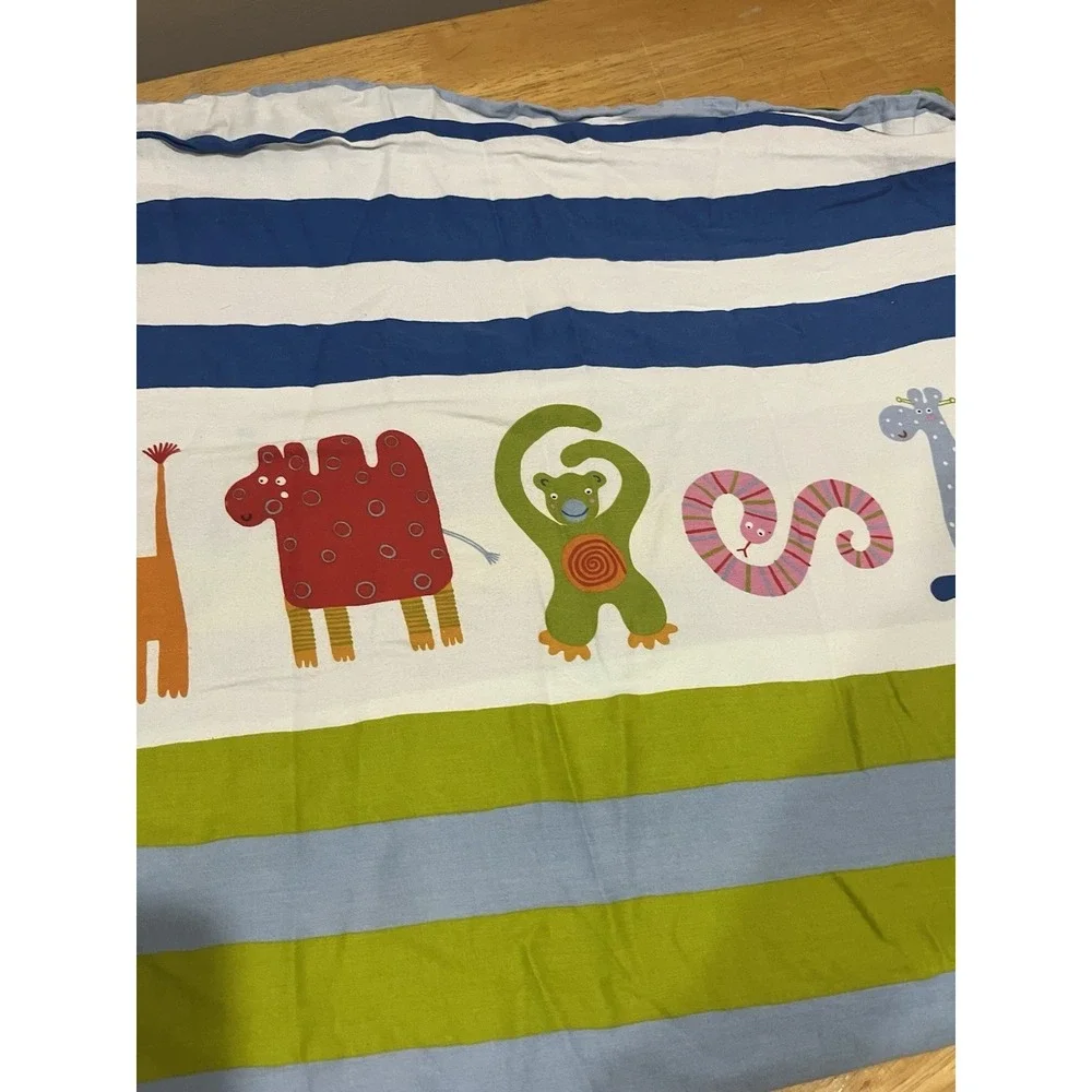 IKEA BARNSLIG RAND‎ Cotton Kids Twin Duvet Cover Colorful Zoo Animals Stripes